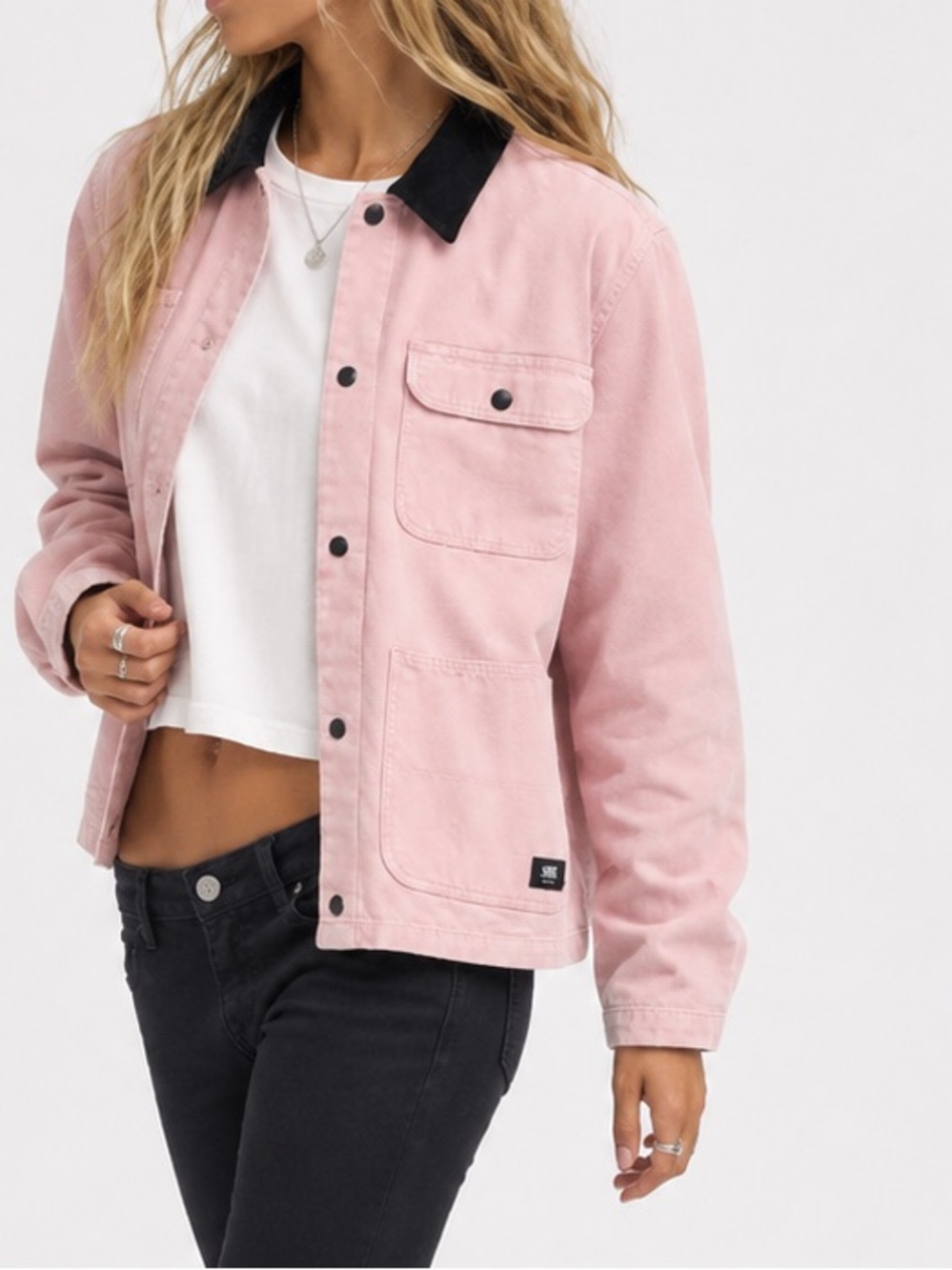 Vans Drill Chore Jacket Denim Corduroy Pink Size Medium